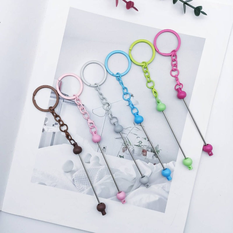 Wholesale DIY Bead Multi Colored Square Buckle Round Buckle Creative Personality Metal Keychains